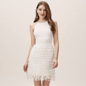 BHLDN Aidan Mattox Ivory Fringe Dress | Size 4 NWT